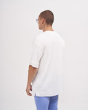 Men’s Oversized Waffle T-shirt with Pocket Detail in White (3)