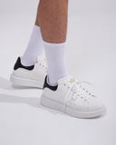 Men’s Crowned High Sole Sneakers Shoes White-Black (15)