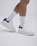 Men’s Crowned High Sole Sneakers Shoes White-Black (16)