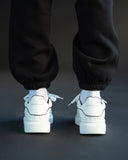 Men's Chunky Sneakers Black Line Shoes White (7)