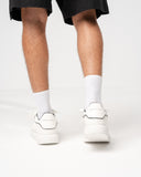 Men's Chunky Sneakers Black Line Shoes White (13)