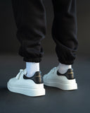 Men’s Crowned High Sole Sneakers Shoes White-Black (9)