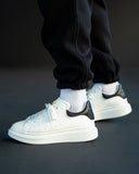 Men’s Crowned High Sole Sneakers Shoes White-Black (7)