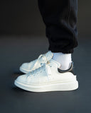 Men’s Crowned High Sole Sneakers Shoes White-Black (8)
