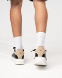 V-Harmony Men's Black and White Shoes with Beige Suede Heel Tab (9)