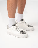 Men's Low Top Sneakers Crowned Snake Designer Shoes in White (7)