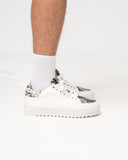 Men's Low Top Sneakers Crowned Snake Designer Shoes in White (11)
