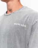 Men's Oversized Acid Washed Vintage 3D Printed T-shirt in Gray (5)