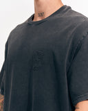 ‘’Michelangelo’’ Men's Embroidered Oversized Vintage T-shirt in Black (4)