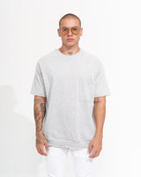 T-shirt Mélange da Uomo con Scollo a Crew e Vestibilità Regolare con Tasca