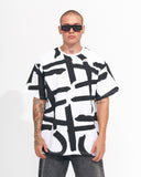 ‘’Strokes’’ Men’s Oversized Screen Printed White T-shirt