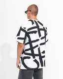 ‘’Strokes’’ Men’s Oversized Screen Printed White T-shirt (5)