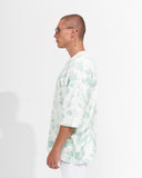Men's Oversize T-Shirt Round Neck Tie Dye Green & White (4)