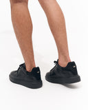 V-Harmony Men's Full Black Shoes with Suede Heel Tab (7)