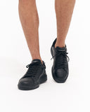 V-Harmony Men's Full Black Shoes with Suede Heel Tab (10)