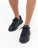 V-Harmony Men's Full Black Shoes with Suede Heel Tab (6)