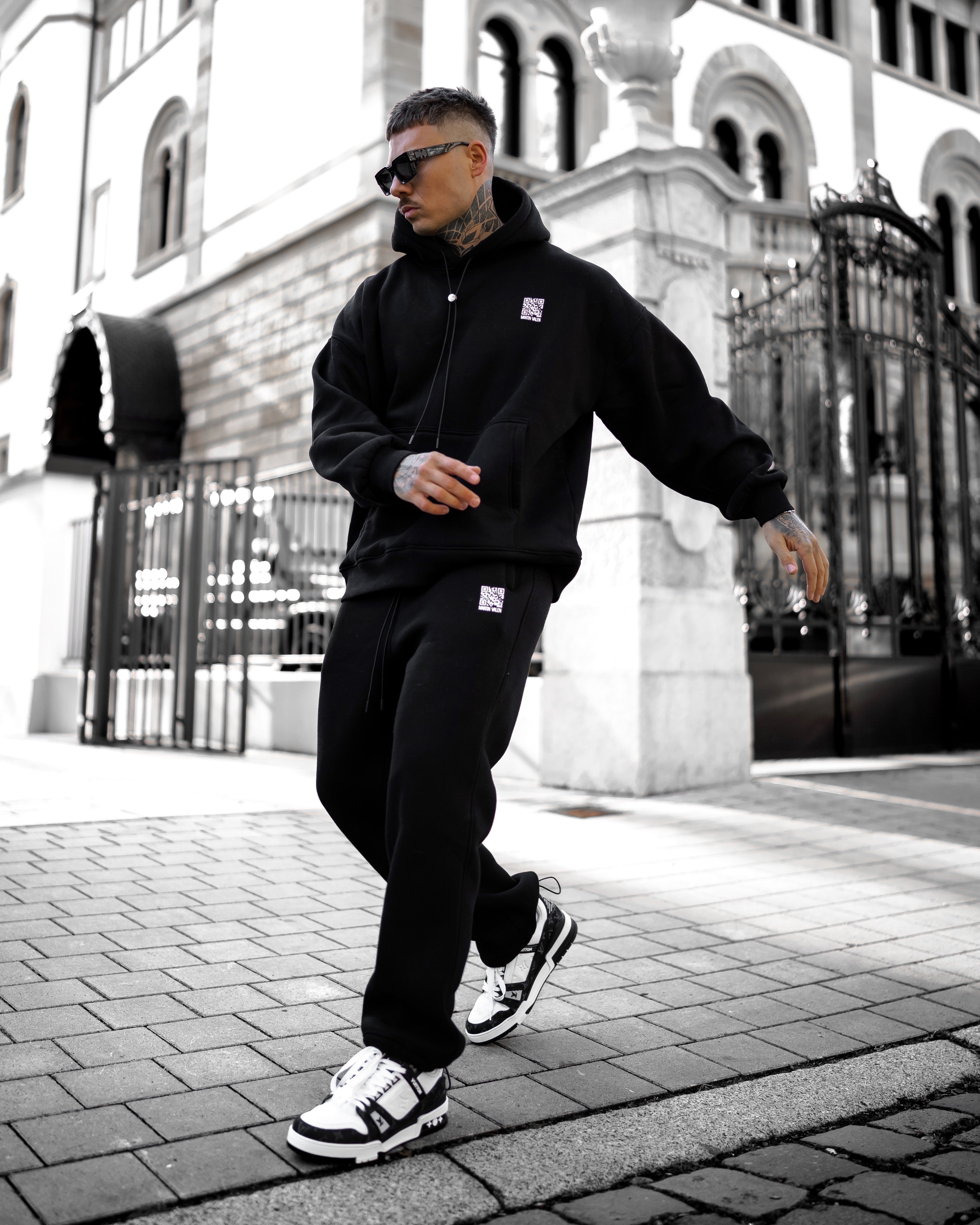 Sigilio QR Code Oversized Hoodie Tracksuit Set | Martin Valen