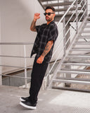 Men's Woven Sile Fabric Oversized Black Shirt