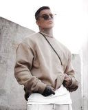Men's Cream Oversized Sweatshirt O-Neck (2)