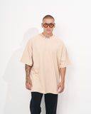 ‘777’ Men’s Oversized Beige Designer T-shirt with 3D Print Detail (8)