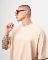 '777' Herren Oversize Designer T-Shirt mit 3D-Druckdetail