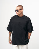 Martin Valen Men’s Oversized Embossed Basic Black T-shirt (8)