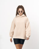 Women’s X-Mark Oversized Hoodie in Beige (2)