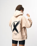 Women’s X-Mark Oversized Hoodie in Beige