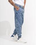Men’s Oversized Denim Joggers with Hook & Loop Cuffs (2)