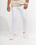Men’s Skinny Fit Ripped Snow White Jeans (2)
