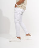 Men’s Skinny Fit Ripped Snow White Jeans (3)