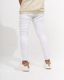 Men’s Skinny Fit Ripped Snow White Jeans (4)