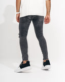 Men’s Skinny Anthracite Jeans with Ripped Knees (4)