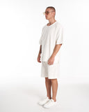 Men's Oversized Linen Shorts Set White (5)