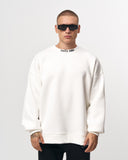 Men's Oversized Sweatshirt O-Neck Off White (2)