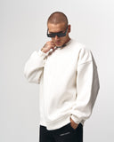 Men's Oversized Sweatshirt O-Neck Off White (8)
