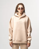 Insignio 3D Embroidered Designer Oversized Beige Hoodie Jogger Set (3)