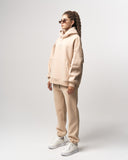 Insignio 3D Embroidered Designer Oversized Beige Hoodie Jogger Set (8)