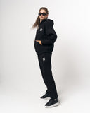 Sigilio QR Printed Oversized Black Hoodie Jogger Set (10)