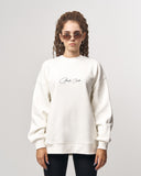 Signatura MV 3D Printed Handwriting Oversized White Sweatshirt (3)