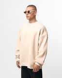 Men's Oversized Cream Sweatshirt Minimal Art (5)