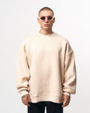 Men's Oversized Cream Sweatshirt Minimal Art (4)