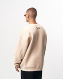 Men's Oversized Cream Sweatshirt Minimal Art (3)