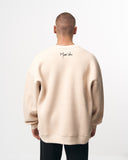 Men's Oversized Cream Sweatshirt Minimal Art (7)