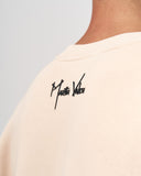 Men's Oversized Cream Sweatshirt Minimal Art (8)