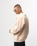 Men's Oversized Cream Sweatshirt Minimal Art (10)