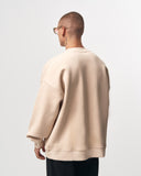 Men's Cream Oversized Sweatshirt O-Neck (6)