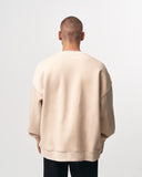 Men's Cream Oversized Sweatshirt O-Neck (7)