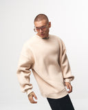 Men's Cream Oversized Sweatshirt O-Neck (9)