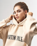 Grieto MV Crack Print Beige Oversized Designer Hoodie (5)